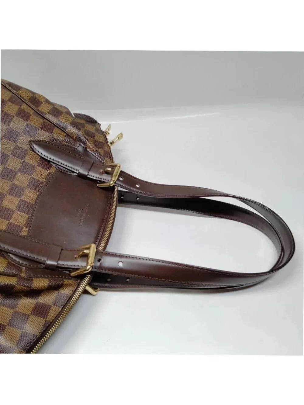 Authentic Louis Vuitton Verona MM Damier Ebene Shoulder Tote Handbag Brown